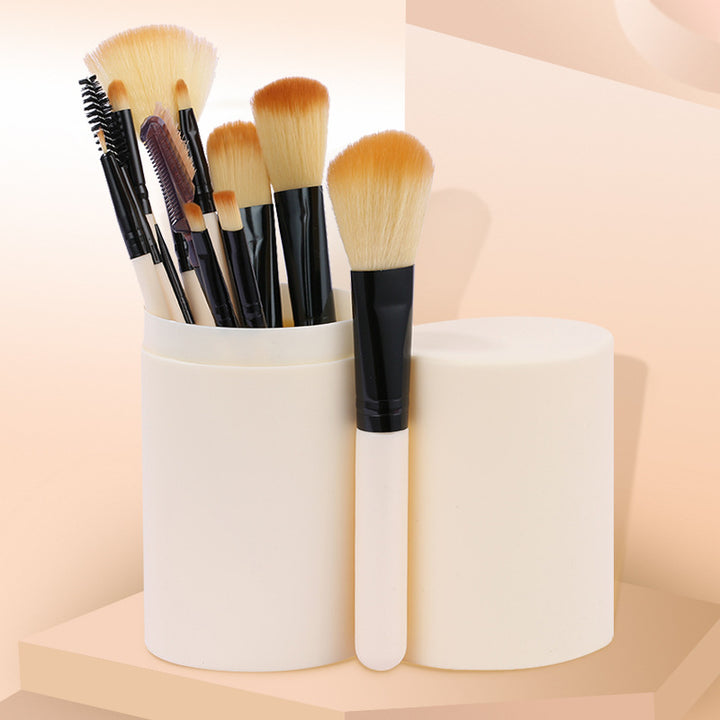 ✨ 12-Piece Cosmetic Brush Set — Cartridge Barrel Beauty Tools Kit 💄