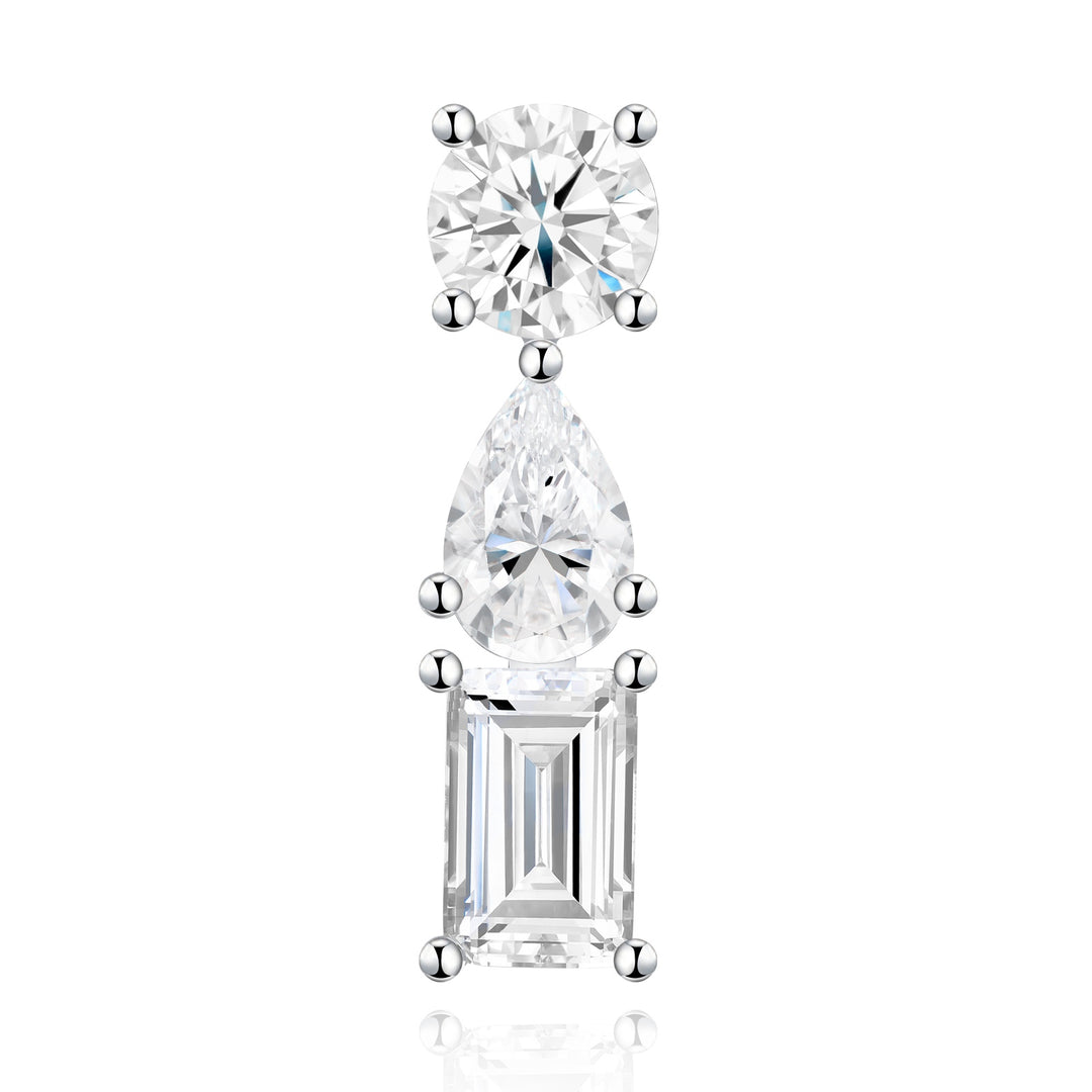 Luxury Minimalist Moissanite Earrings – Platinum-Plated S925 Silver