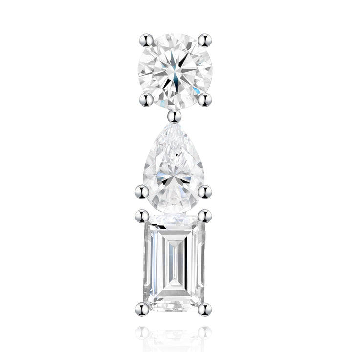 Luxury Minimalist Moissanite Earrings – Platinum-Plated S925 Silver