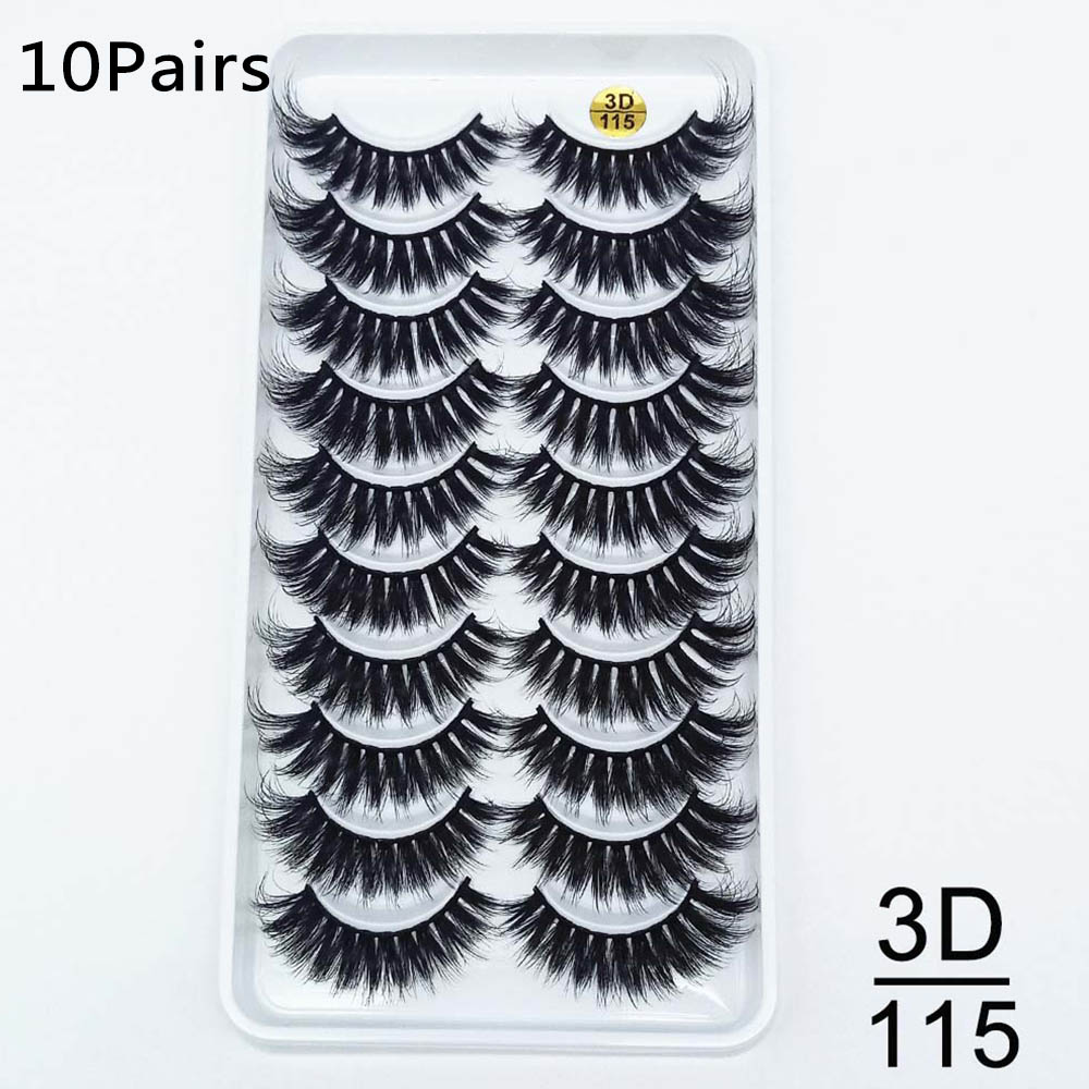 👁️✨ Ten Pairs of False Eyelashes – Handmade Soft Fiber Lash Set