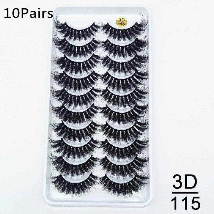 👁️✨ Ten Pairs of False Eyelashes – Handmade Soft Fiber Lash Set