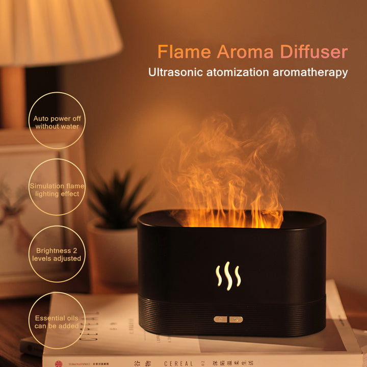 🔥💧 180ML Flame Aroma Diffuser | USB Ultrasonic Essential Oil Humidifier 🌿✨