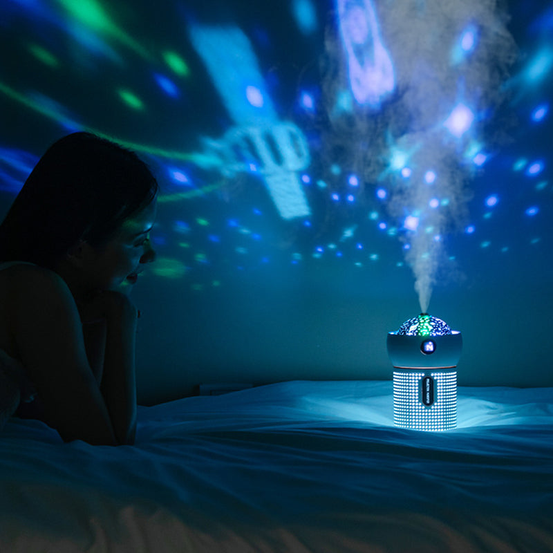🌌💧 Projection Night Light Humidifier | USB Rechargeable Aroma Diffuser 🌿✨