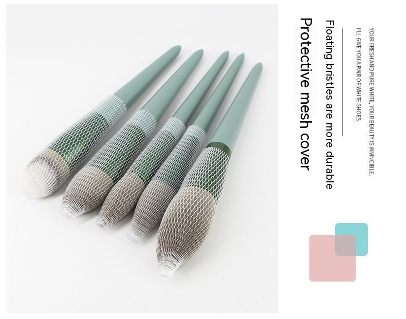 ✨ Green Wooden Handle Quick-Drying Soft Fur Makeup Brush Set 💄🌿