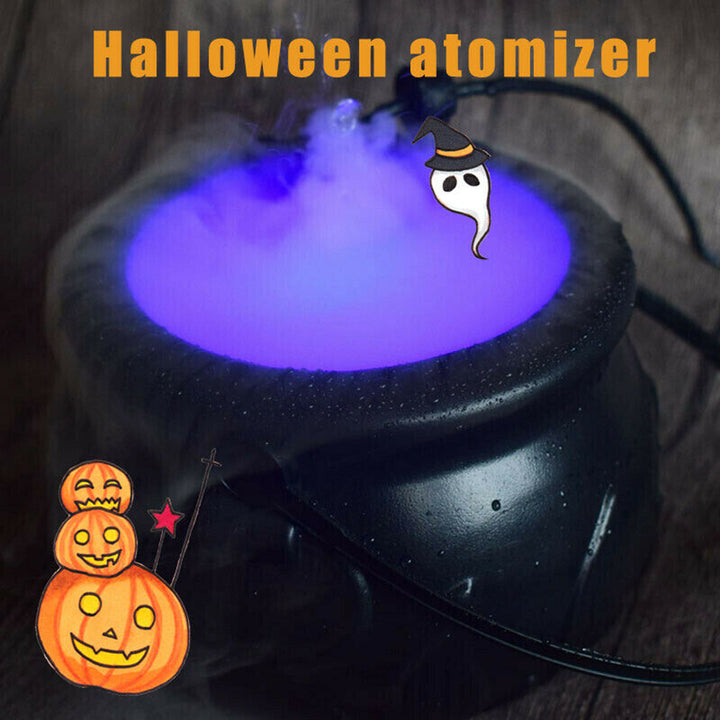 🎃🧙 Halloween Witch Pot Smoke Machine | LED Mist Humidifier Creepy Color-Changing Decor ✨