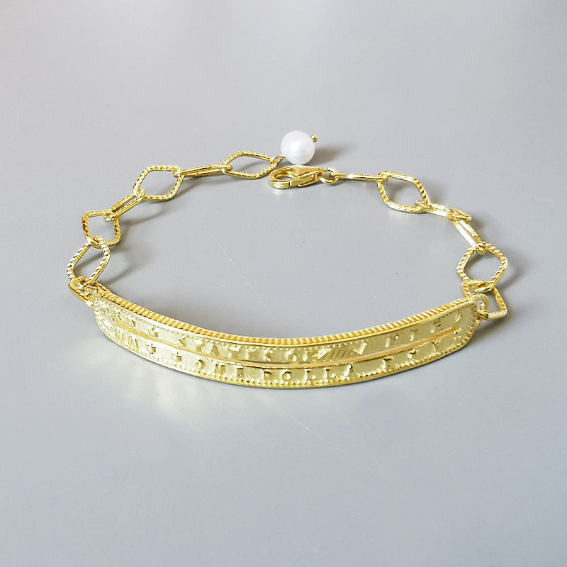 Sterling Silver Baroque Pearl Bracelet – Exaggerated European Style Jewelry