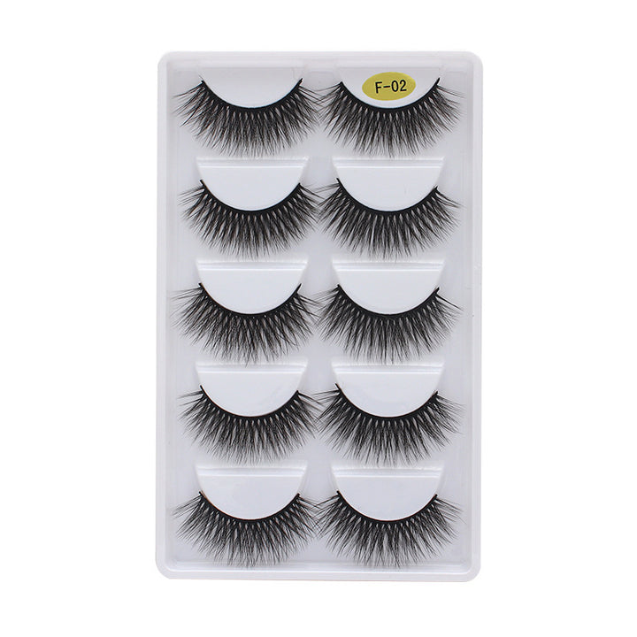 👁️✨ 3D Multi-Layer Thick False Eyelashes – 5 Pairs Stereoscopic Lash Set