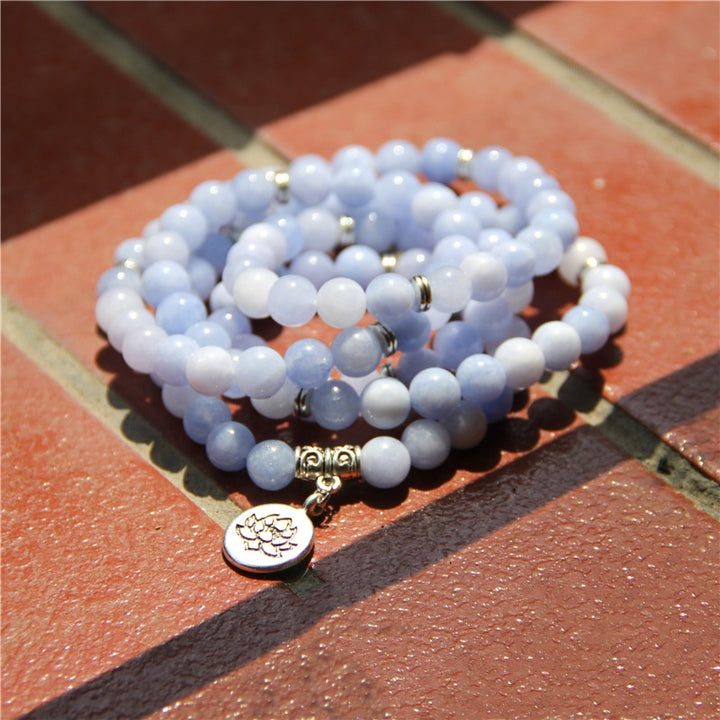 Women’s Fashion Vintage Natural Stone Bracelet – Angel Echeveria & Lotus Design