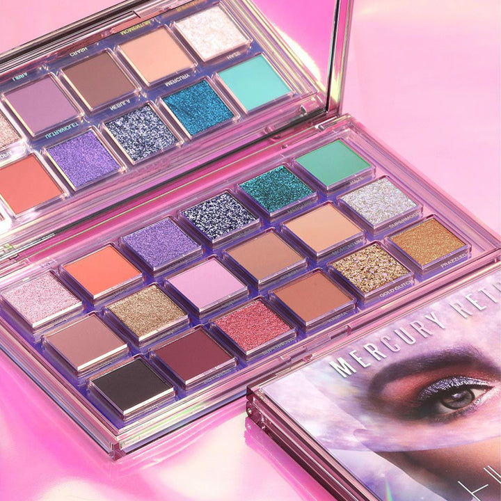 🌍 18-Color Earth Tone Eyeshadow Palette – Matte & Glitter “Mercury Retrograde” Makeup Set ✨
