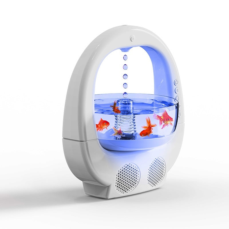 🌊💧 4-in-1 Anti-Gravity Humidifier | Aromatherapy + Bluetooth Speaker + Fish Tank Lamp ✨