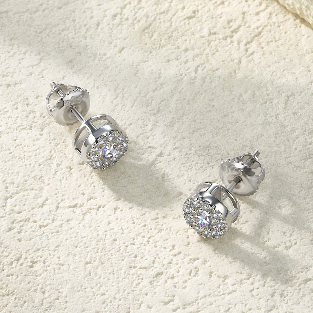 Luxury Moissanite Earrings – Platinum Plated S925 Silver Minimalist Set