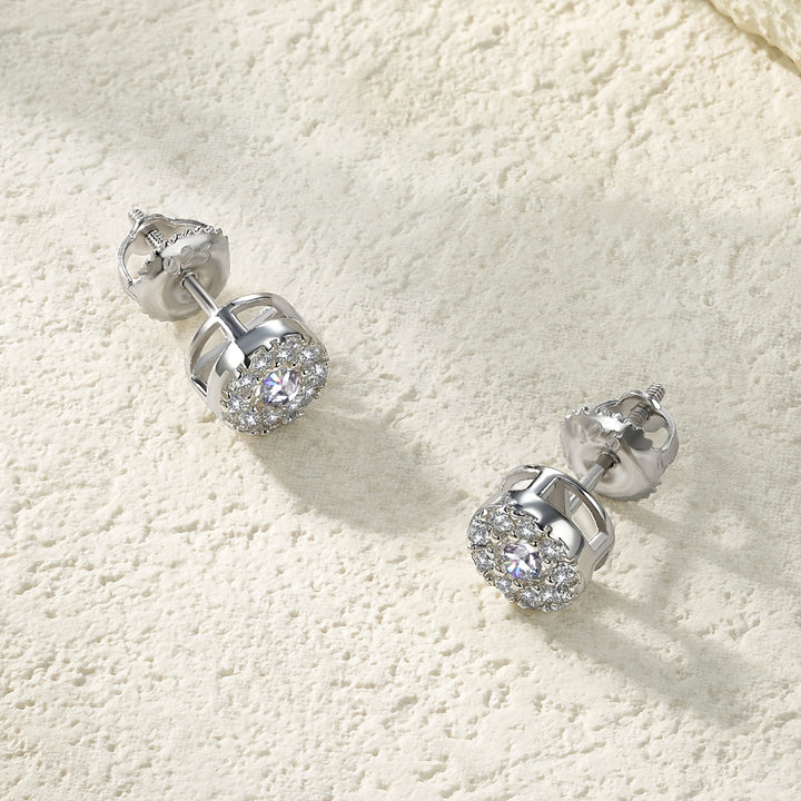 Luxury Moissanite Earrings – Platinum Plated S925 Silver Minimalist Set