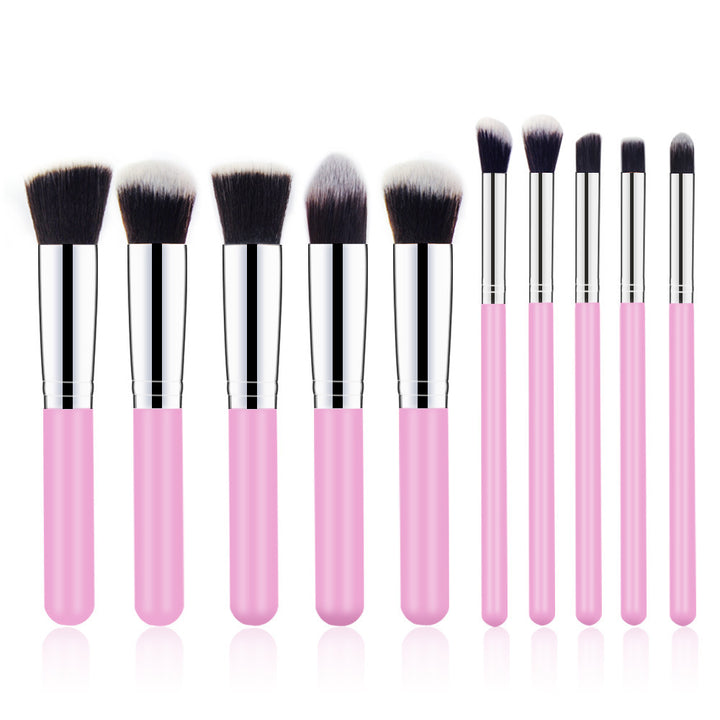 ✨ 10-Piece Wooden Handle Cosmetic Brush Set 💄