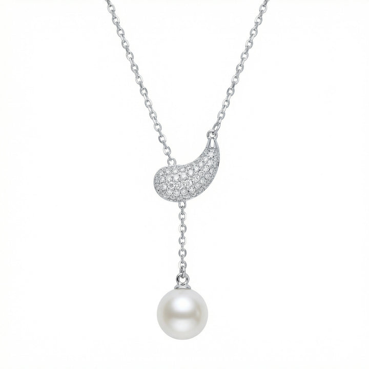 ✨ 925 Sterling Silver Paisley Pearl Y-Necklace
