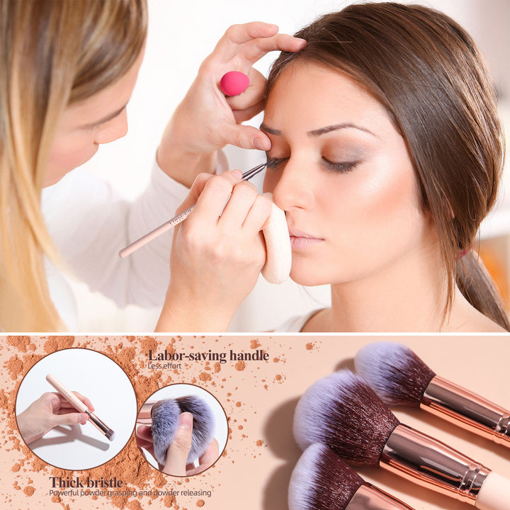 ✨ 18-Piece Makeup Brush Set with Rotating Barrel — organized beauty made easy 💄