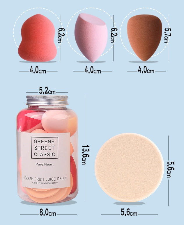 💄✨ Gourd Puff / Water Drop / Oblique Makeup Sponge Set | Hydrophilic Beauty Blender