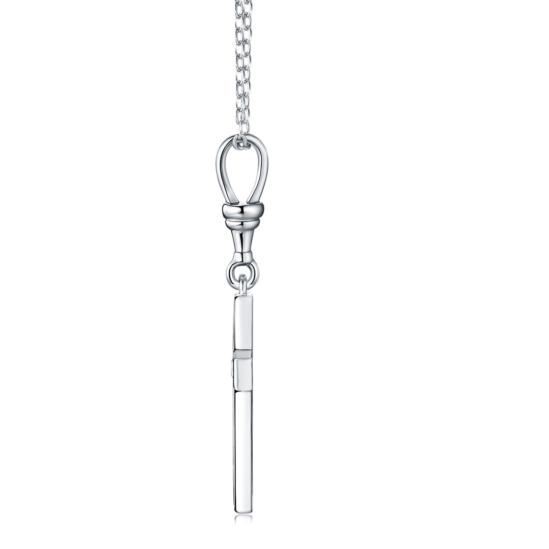 💎 Minimalist Moissanite Cross Pendant Necklace – Platinum-Plated S925 Silver (2.8g) 💎