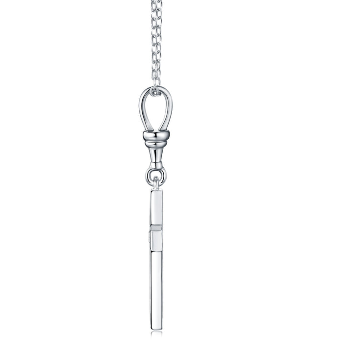💎 Minimalist Moissanite Cross Pendant Necklace – Platinum-Plated S925 Silver (2.8g) 💎