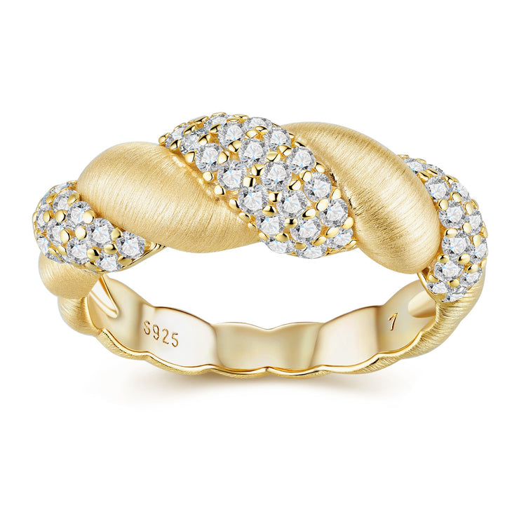💍 Engraved Minimalist Moissanite Ring – Gold-Plated S925 Silver (4.8g, Sizes 5–9) 💍