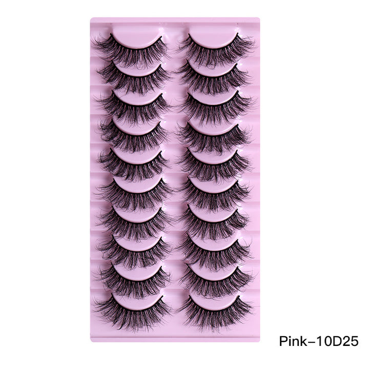 👁️✨ 10 Pairs Natural Thick Curly Eyelashes – Soft Volume False Lashes Set