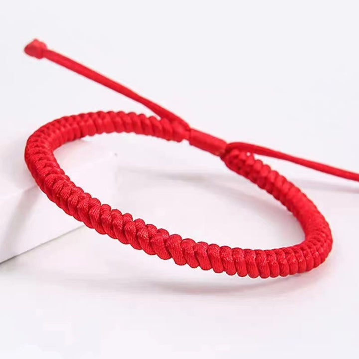 Zodiac Red Rope Bracelet – Natural Red Agate, Handwoven Charm
