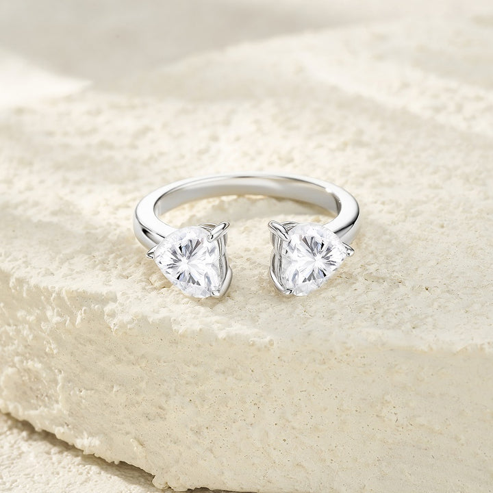 Luxury Minimalist Moissanite Ring – Platinum-Plated S925 Silver, GRA Certified