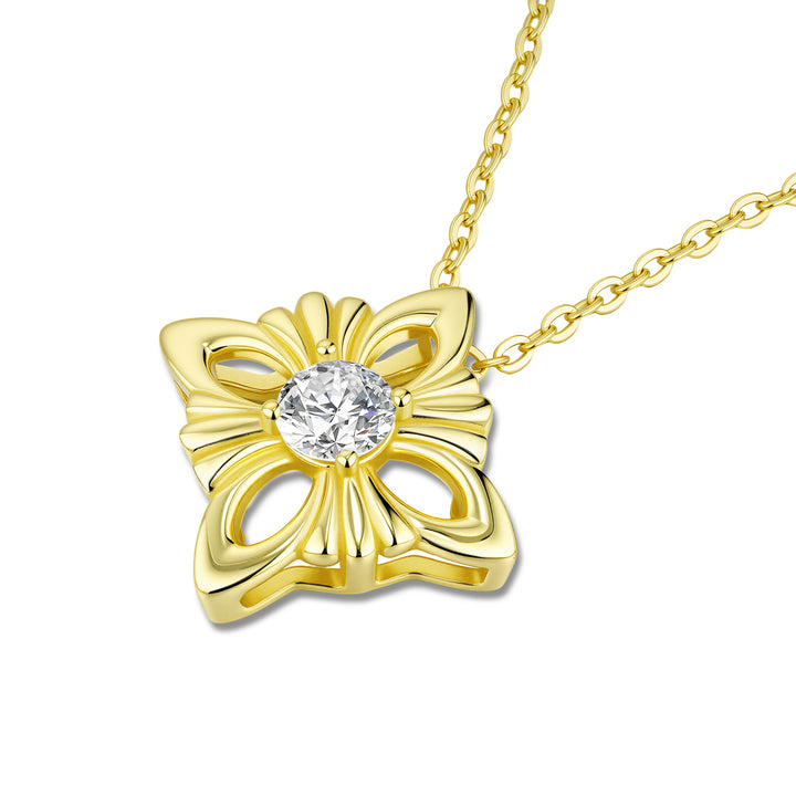 💎 0.5-Carat Moissanite Pendant Necklace – Gold-Plated S925 Silver / Platinum-Plated Finish (4.4g) 💎