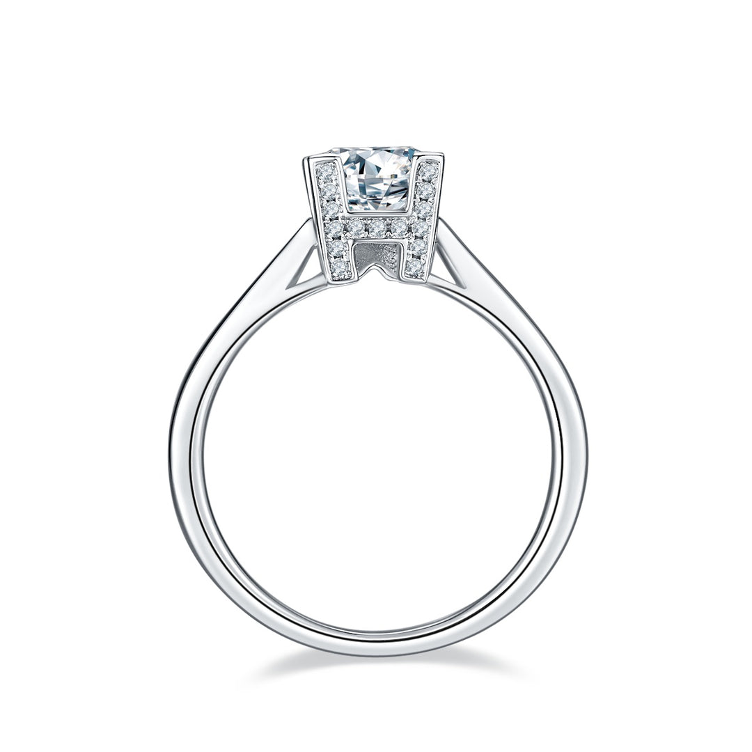💍 1-Carat Moissanite Minimalist Ring – Platinum-Plated S925 Silver (2.2g, Sizes 5–9) 💍