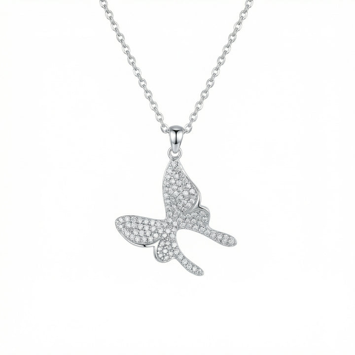 ✨ Crystal-Encrusted Butterfly Necklace