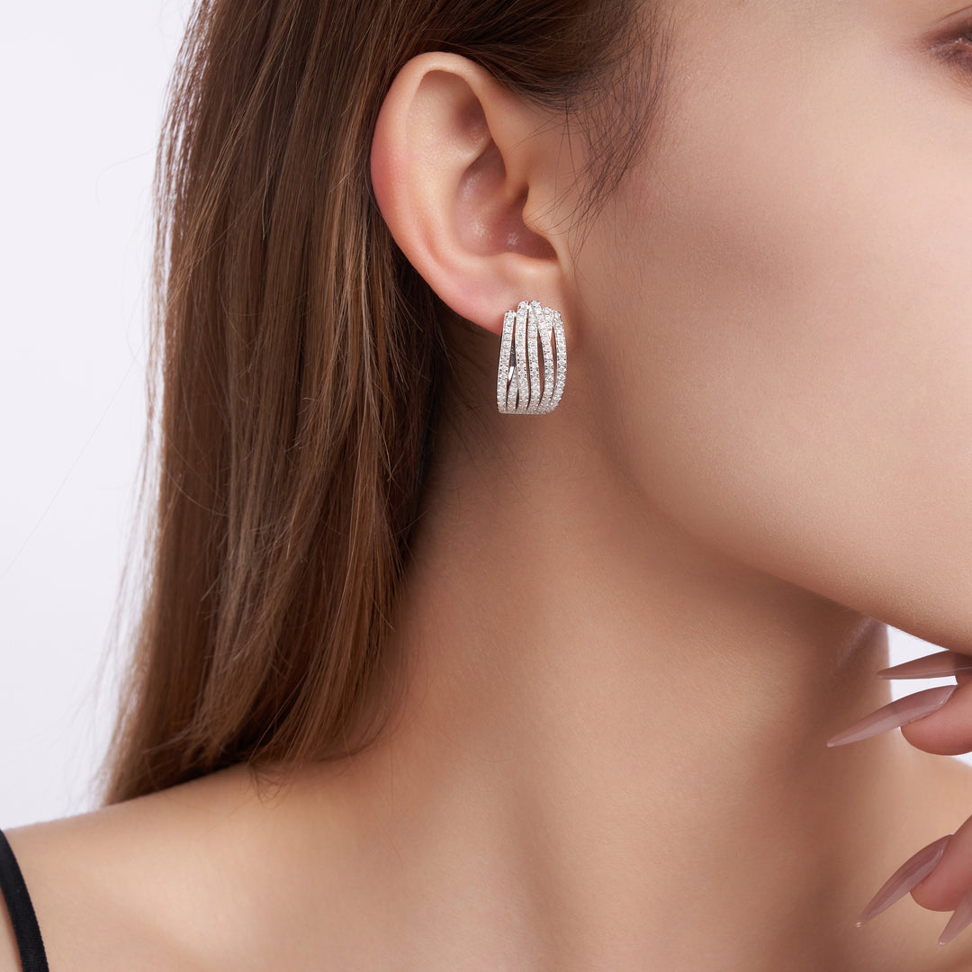 Luxury Moissanite Earring Set – Platinum-Plated S925 Silver Minimalist Jewelry