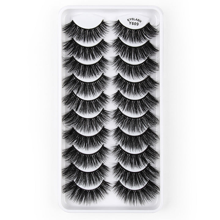 👁️✨ 3D European & American Cat Eye False Eyelashes – Natural Thick Fluffy Lash Set