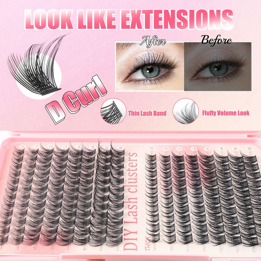 👁️✨ DIY Segmented Natural High-Volume Lash Kit – Large Cluster Set