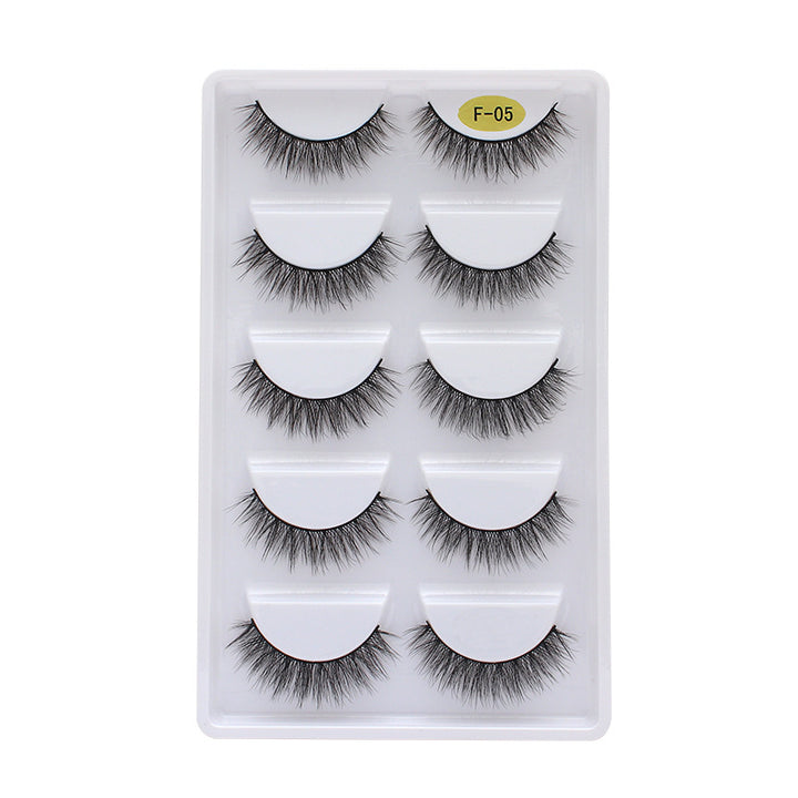👁️✨ 3D Multi-Layer Thick False Eyelashes – 5 Pairs Stereoscopic Lash Set