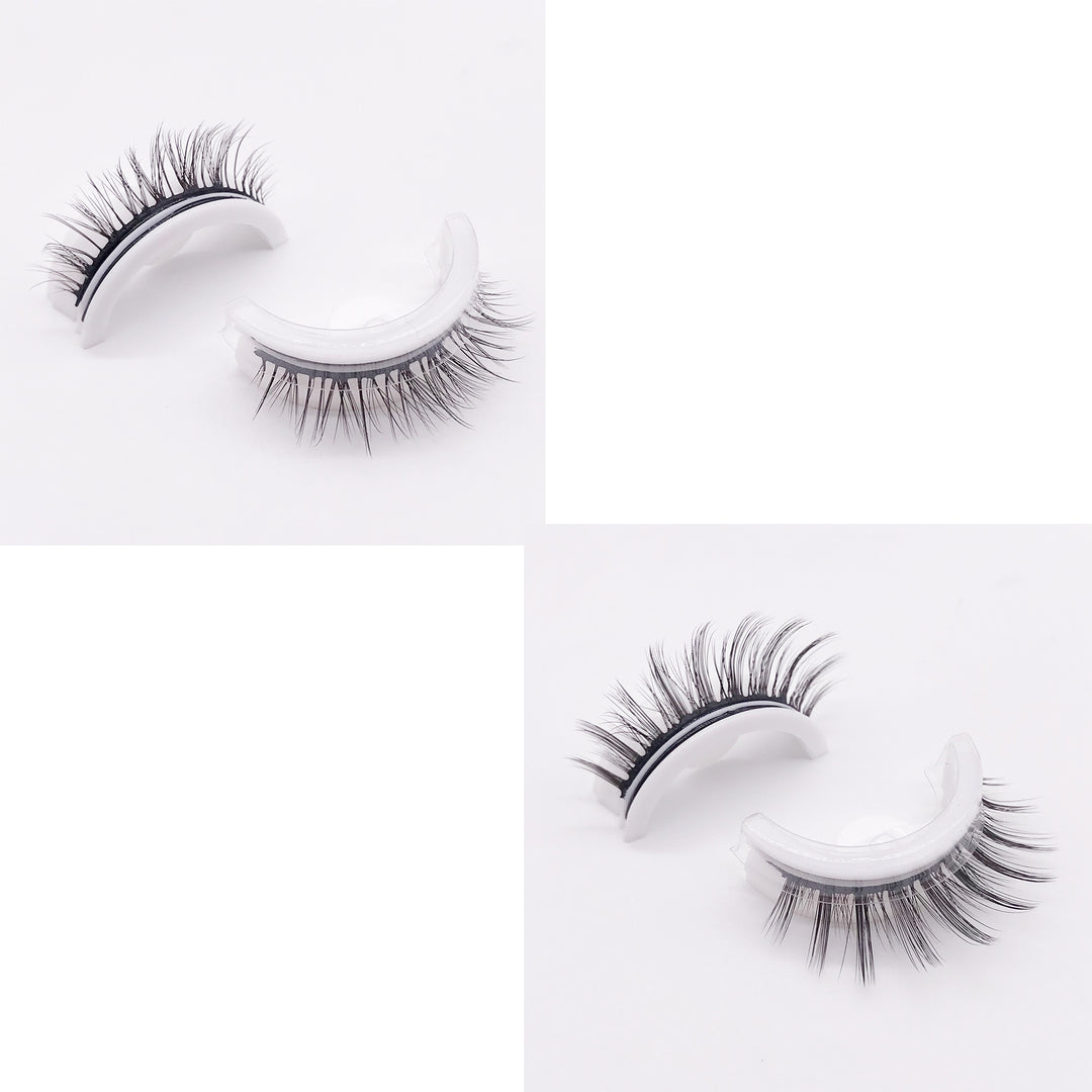 👁️✨ Reusable 3D Mink Lashes – Self-Adhesive Natural False Eyelashes (Glue-Free Silk Style)
