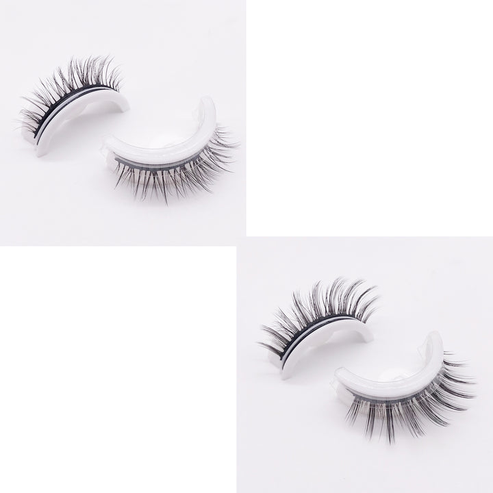 👁️✨ Reusable 3D Mink Lashes – Self-Adhesive Natural False Eyelashes (Glue-Free Silk Style)