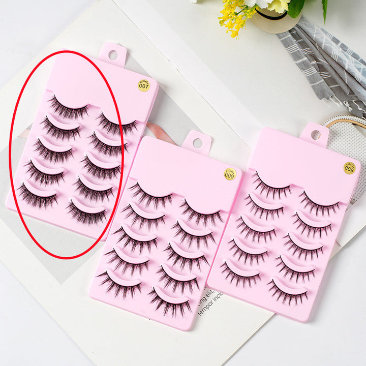 👁️✨ 5 Pairs Manga Lashes – Anime Cosplay Natural Wispy Korean False Eyelashes
