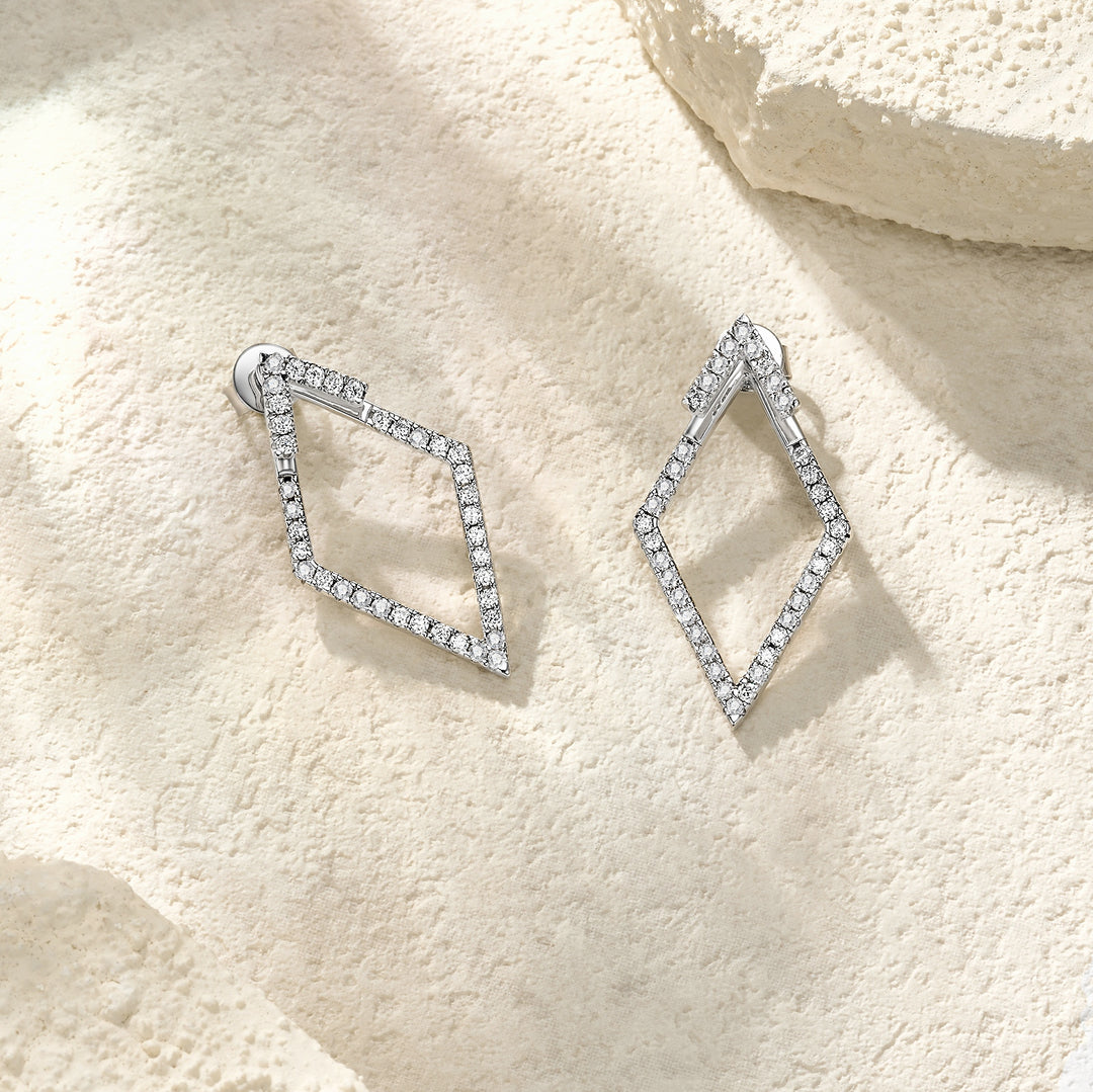 Luxury Minimalist Moissanite Earrings – Platinum-Plated S925 Silver