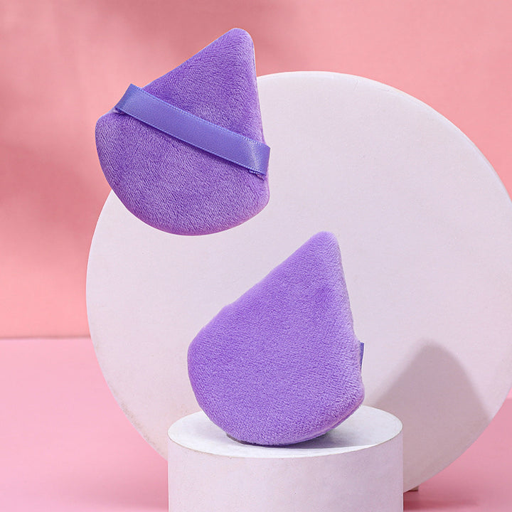 💄✨ Puff Suede Dry Powder Puff | Fan-Shaped Makeup Sponge