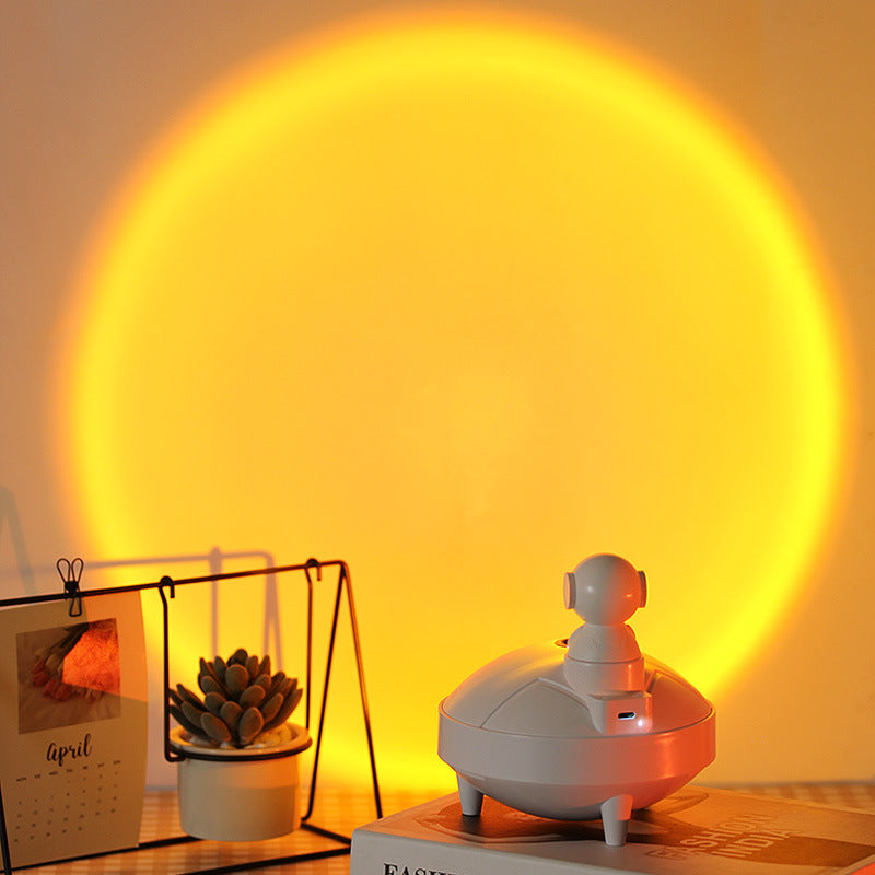 👨‍🚀🌇 Astronaut Sunset Lamp Humidifier | 360° Projection Light & Mist Diffuser ✨