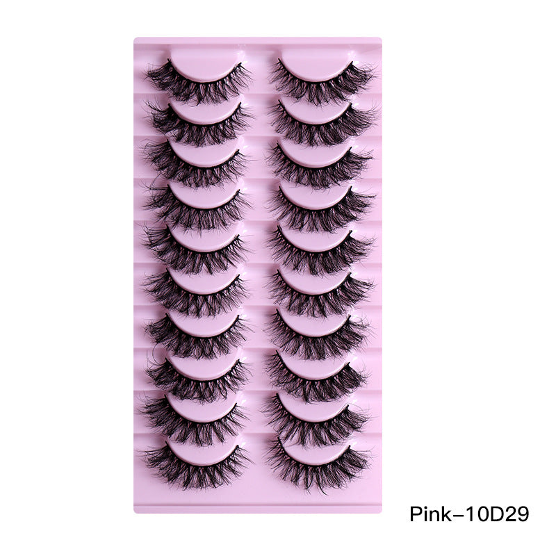 👁️✨ 10 Pairs Natural Thick Curly Eyelashes – Soft Volume False Lashes Set