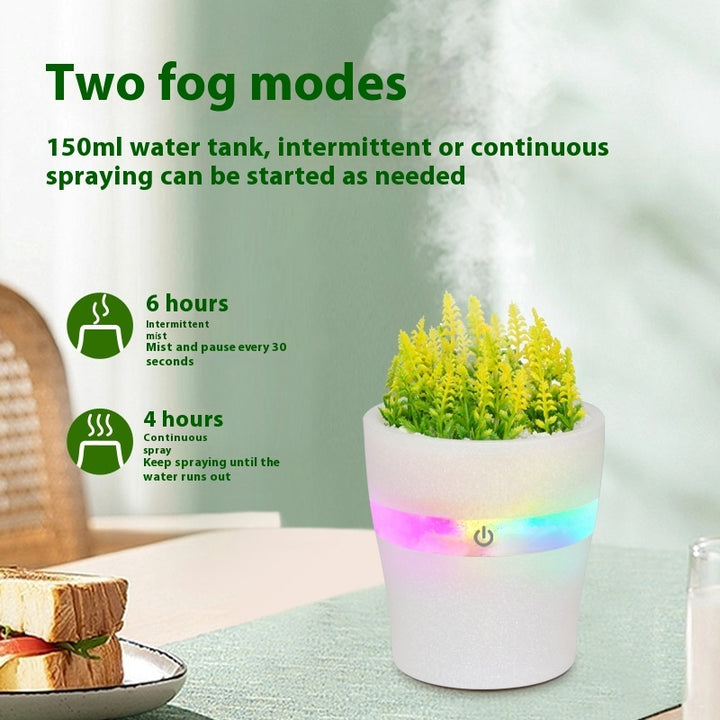 🌿💧 Green Plant Vase Humidifier | Desktop Mute Timing Air Atomizer ✨
