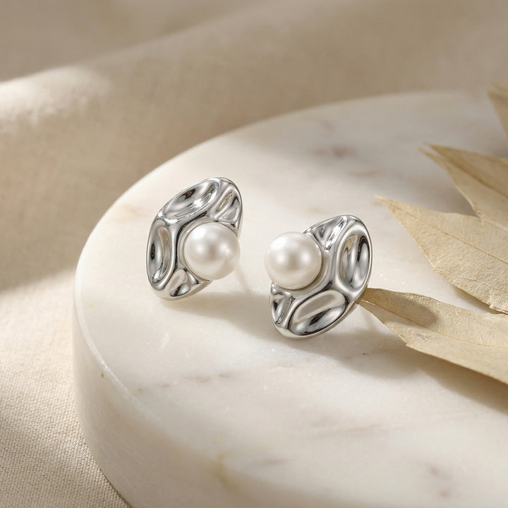 ✨ 925 Sterling Silver Organic Pearl Stud Earrings ✨