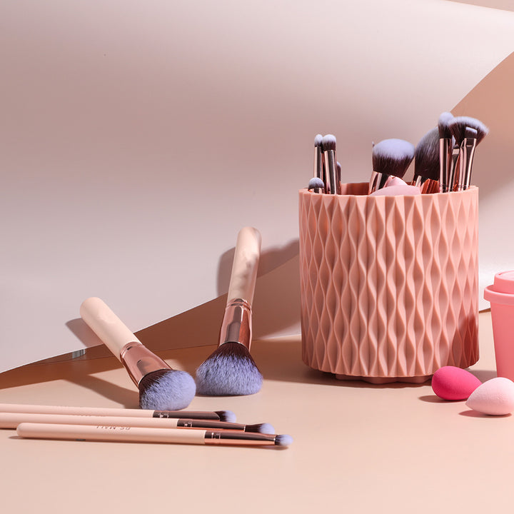 ✨ 18-Piece Makeup Brush Set with Rotating Barrel — organized beauty made easy 💄
