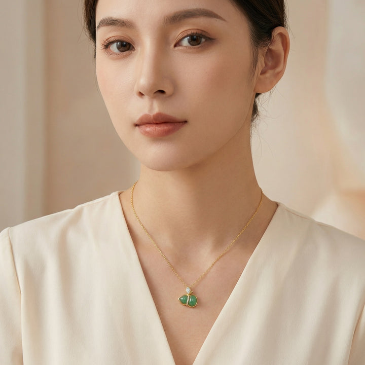 ✨ 925 Sterling Silver Jadeite Hulu Necklace