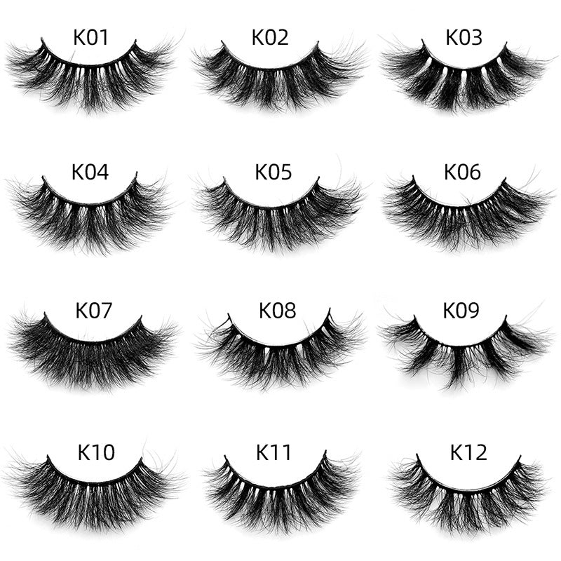 👁️✨ 8D Mink Hair False Eyelashes – Thick Handmade Volume Lash Set