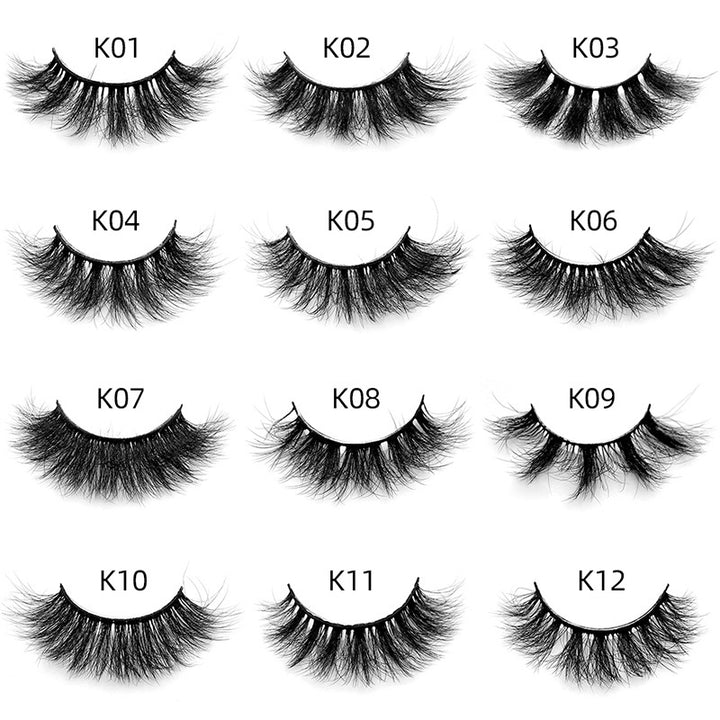 👁️✨ 8D Mink Hair False Eyelashes – Thick Handmade Volume Lash Set