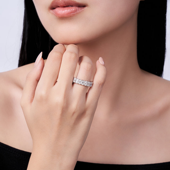 💍 Minimalist Moissanite Ring – Platinum-Plated S925 Silver (4g, Sizes 5–9) 💍
