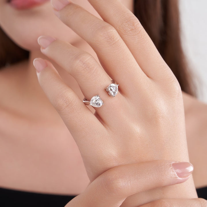 Luxury Minimalist Moissanite Ring – Platinum-Plated S925 Silver, GRA Certified