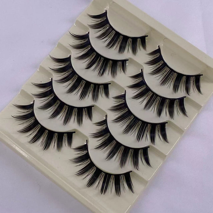 👁️✨ Stage Demon False Eyelashes – Dramatic Upper Lash Set (5 Pairs)