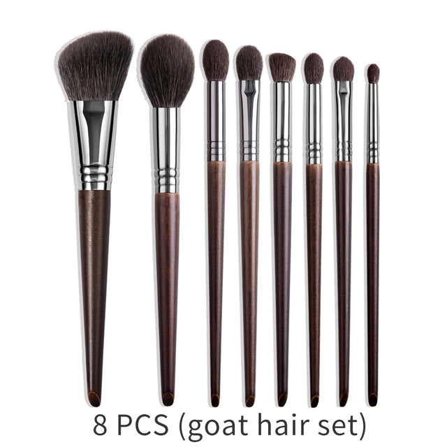 ✨ Natural Makeup Brush Set — 24-Piece Goat Hair Eyeshadow & Face Brushes 💄🌿